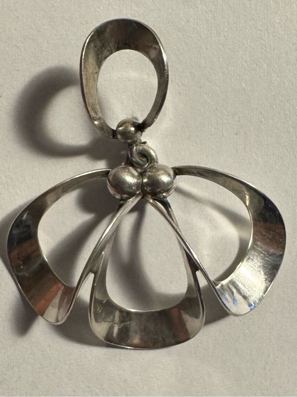 Niels Erik Sterling Silver Floral Loop Screw-Back Earrings - Picture 6 of 6